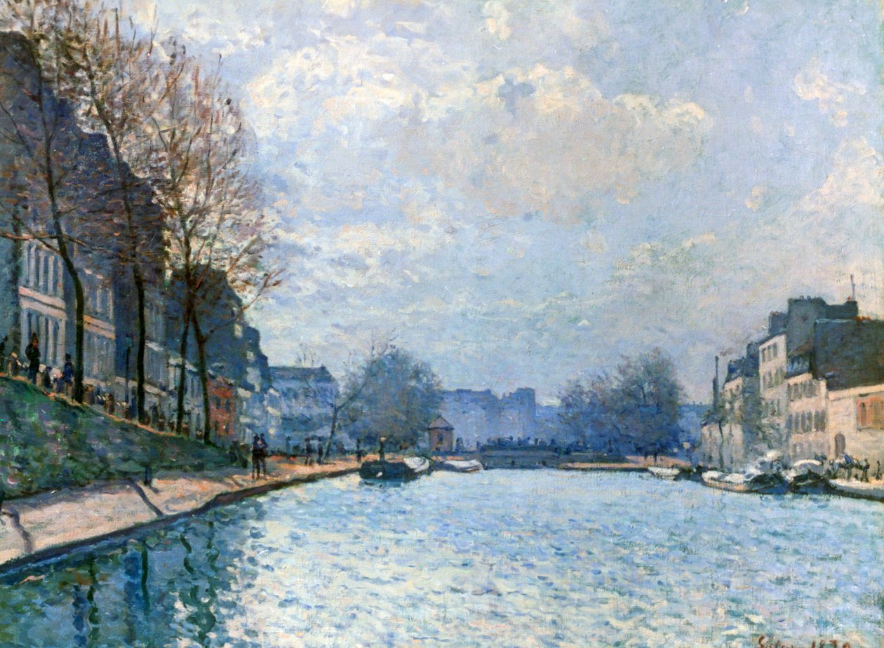 Udsigt over Canal Saint-Martin, Paris, 1870 af Alfred Sisley