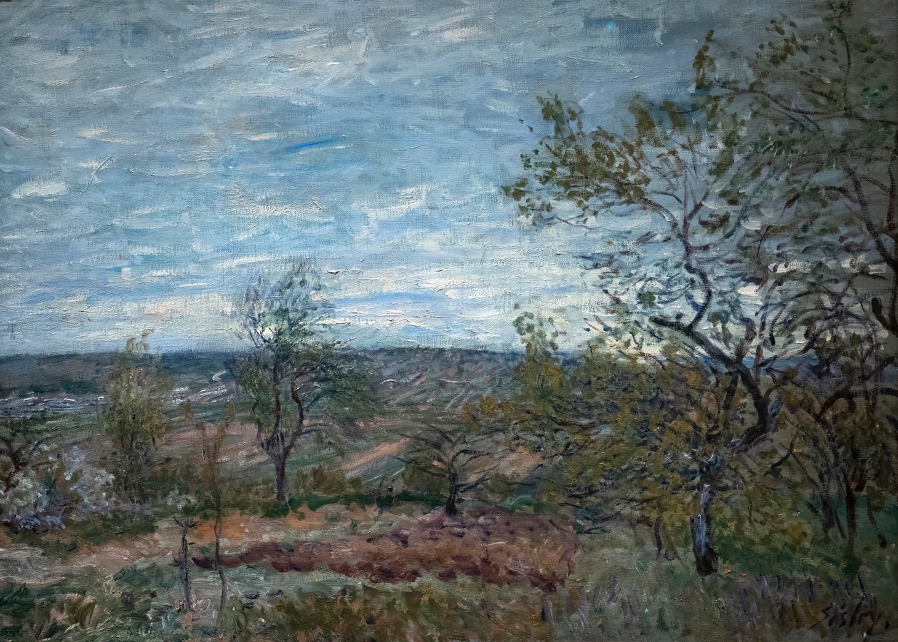 Blæsende dag i Veneux af Alfred Sisley