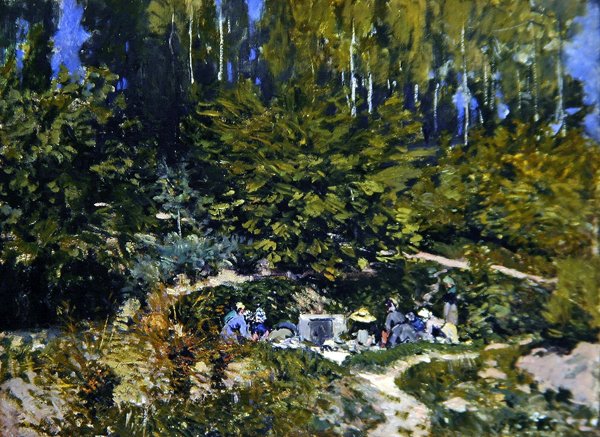 Kvinder hvidvaskning af Alfred Sisley