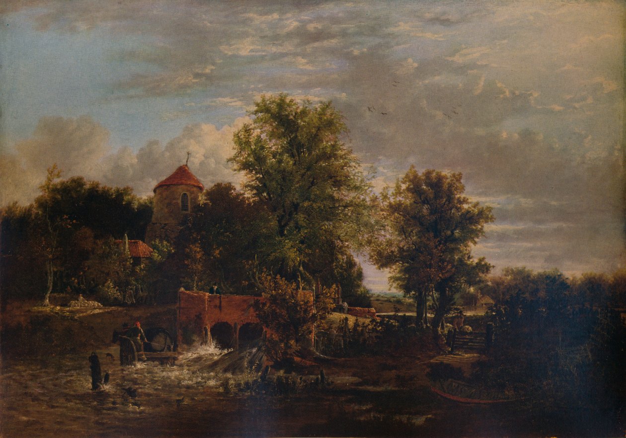 Sluseport ved floden Western, c1832 af Alfred Stannard