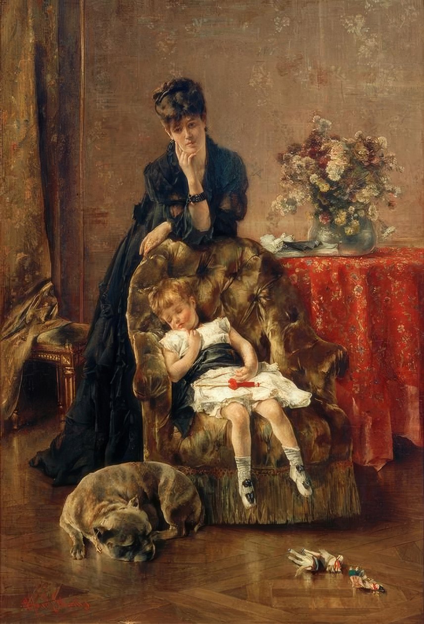 A.Stevens, Det sovende barn af Alfred Emile Stevens