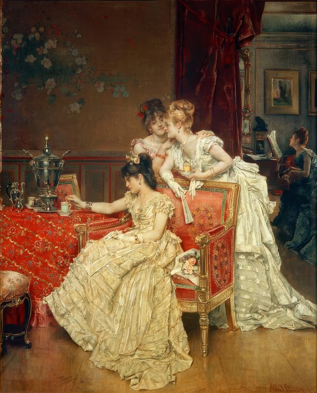 Alfred Stevens, The Cup of Tea af Alfred Emile Stevens