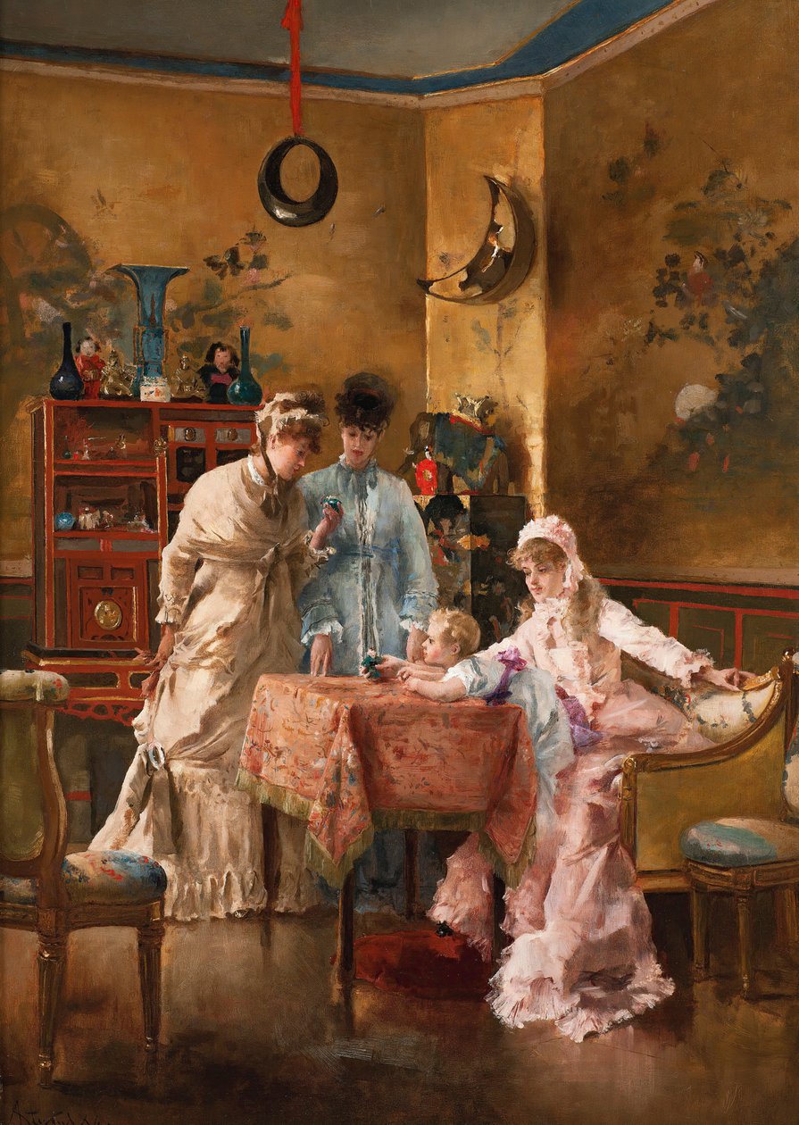 De besøgende, 1881. af Alfred Emile Stevens