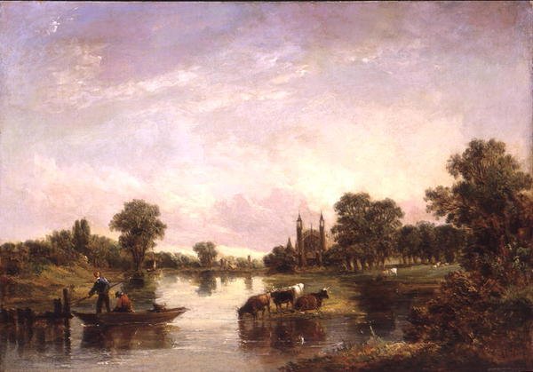 Udsigt over Eton College fra Themsen af Alfred Vickers