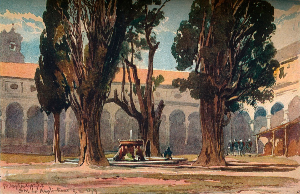 Santa Maria Degli Angeli, Rom, c1870 af Alfred Waterhouse