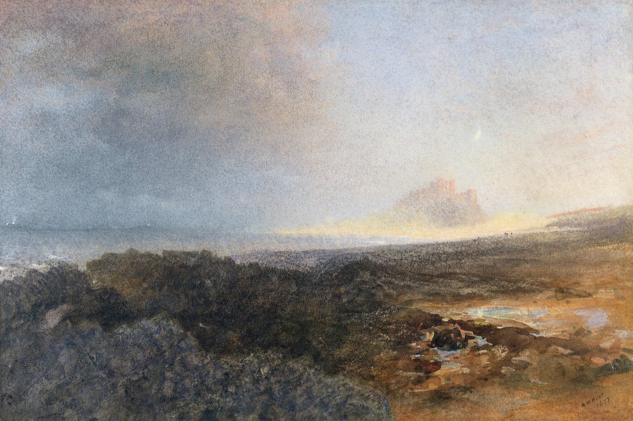 Bamburgh Castle, Northumberland, 1877 af Alfred William Hunt