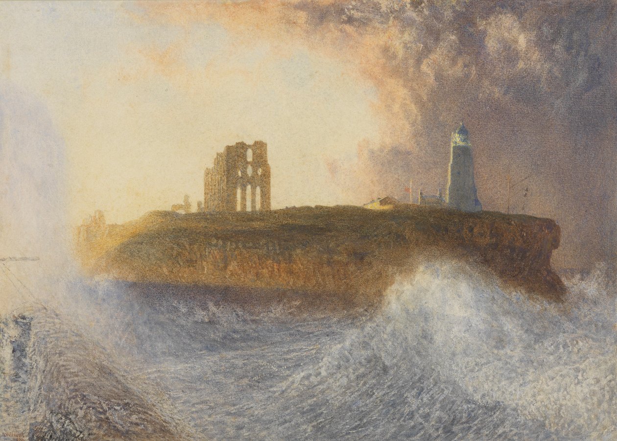 Tynemouth Pier: North-East Wind, 1866 af Alfred William Hunt