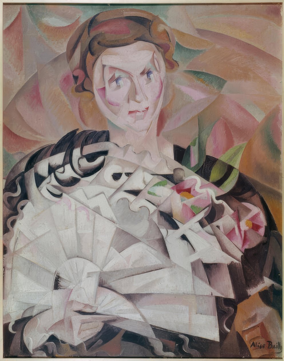 Viftespil eller kvinde med vifte af Alice Bailly