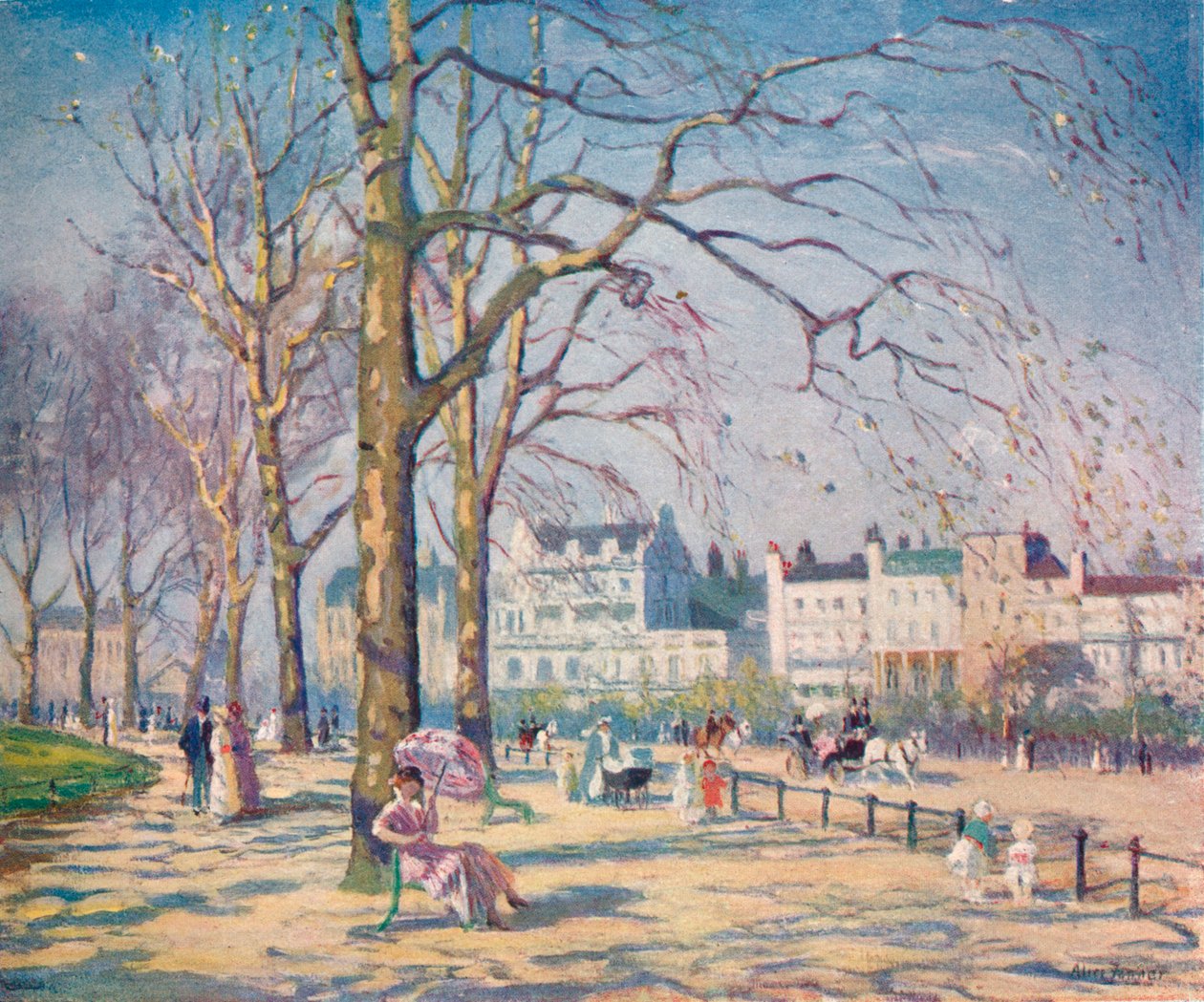 Forår i Hyde Park, c1910 af Alice Maud Fanner
