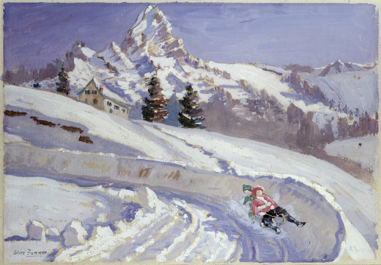 Kælkning nær Matterhorn af Alice Maud Fanner