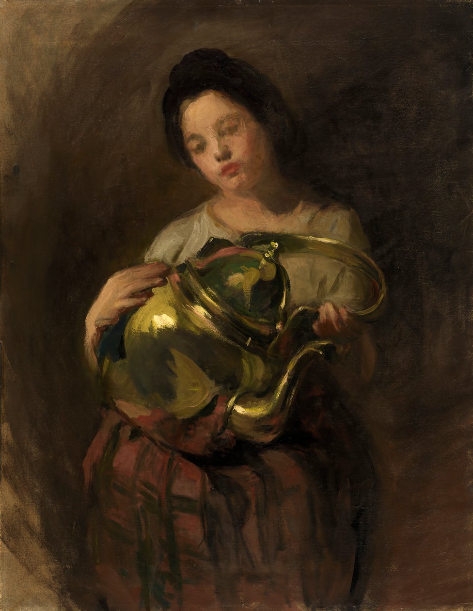 Messingkedel, ca. 1890. af Alice Pike Barney