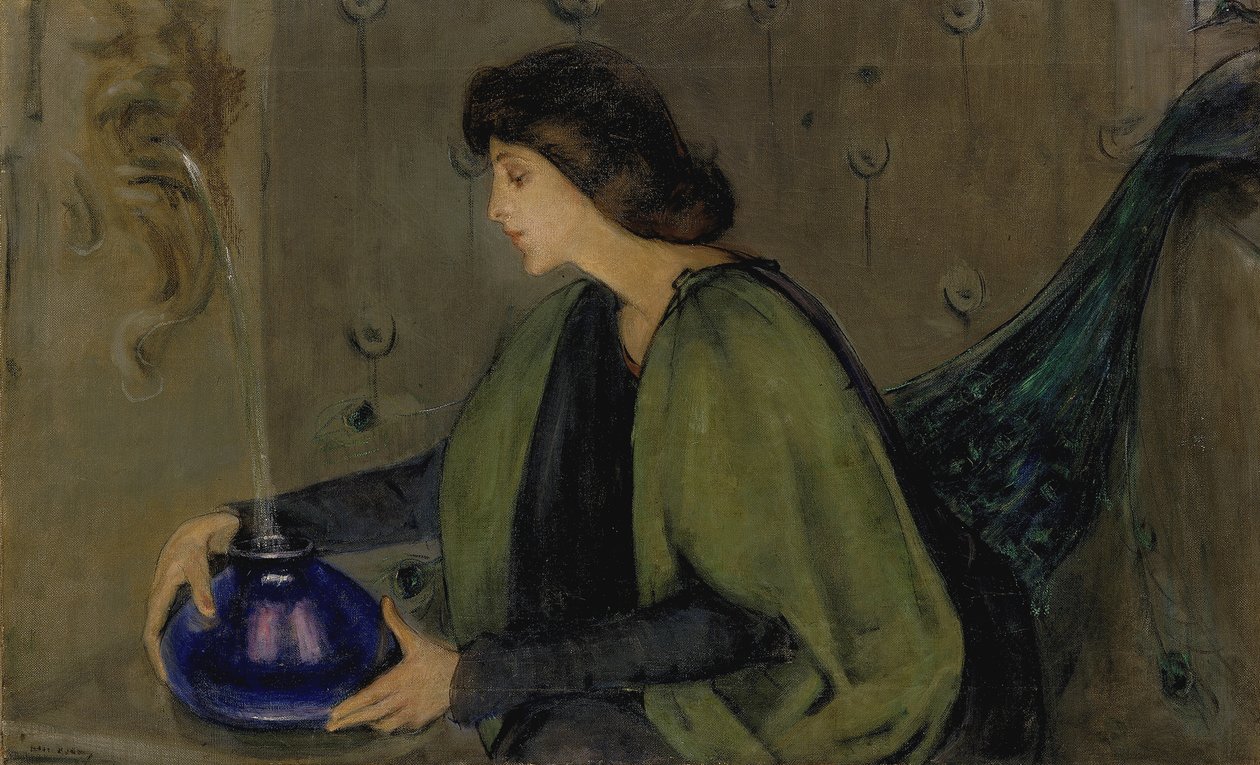 Kvinde og påfugl, ca. 1900. af Alice Pike Barney