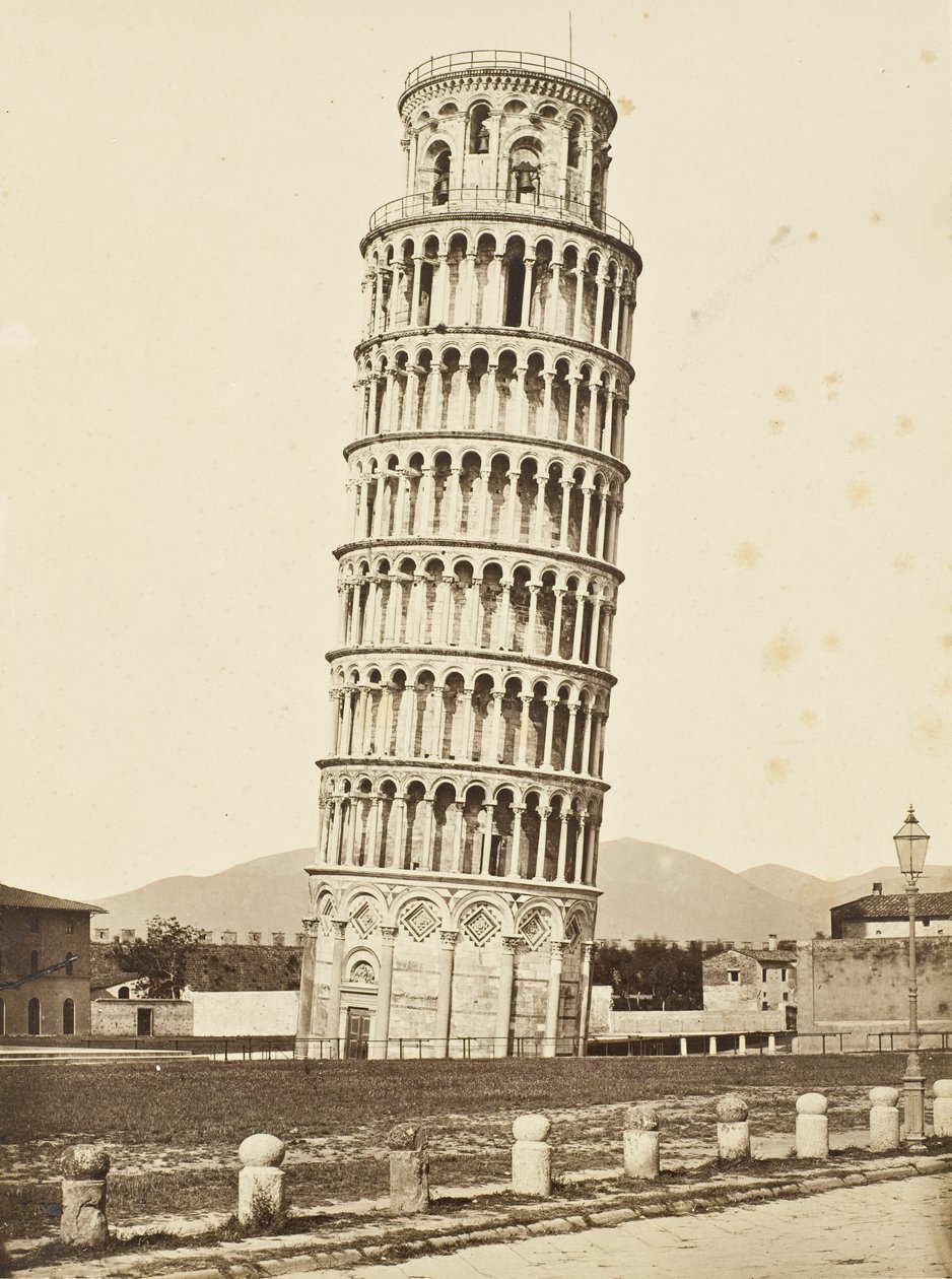 Campanile, Pisa, ca. 1850 (albumin sølvtryk) af Fratelli Alinari