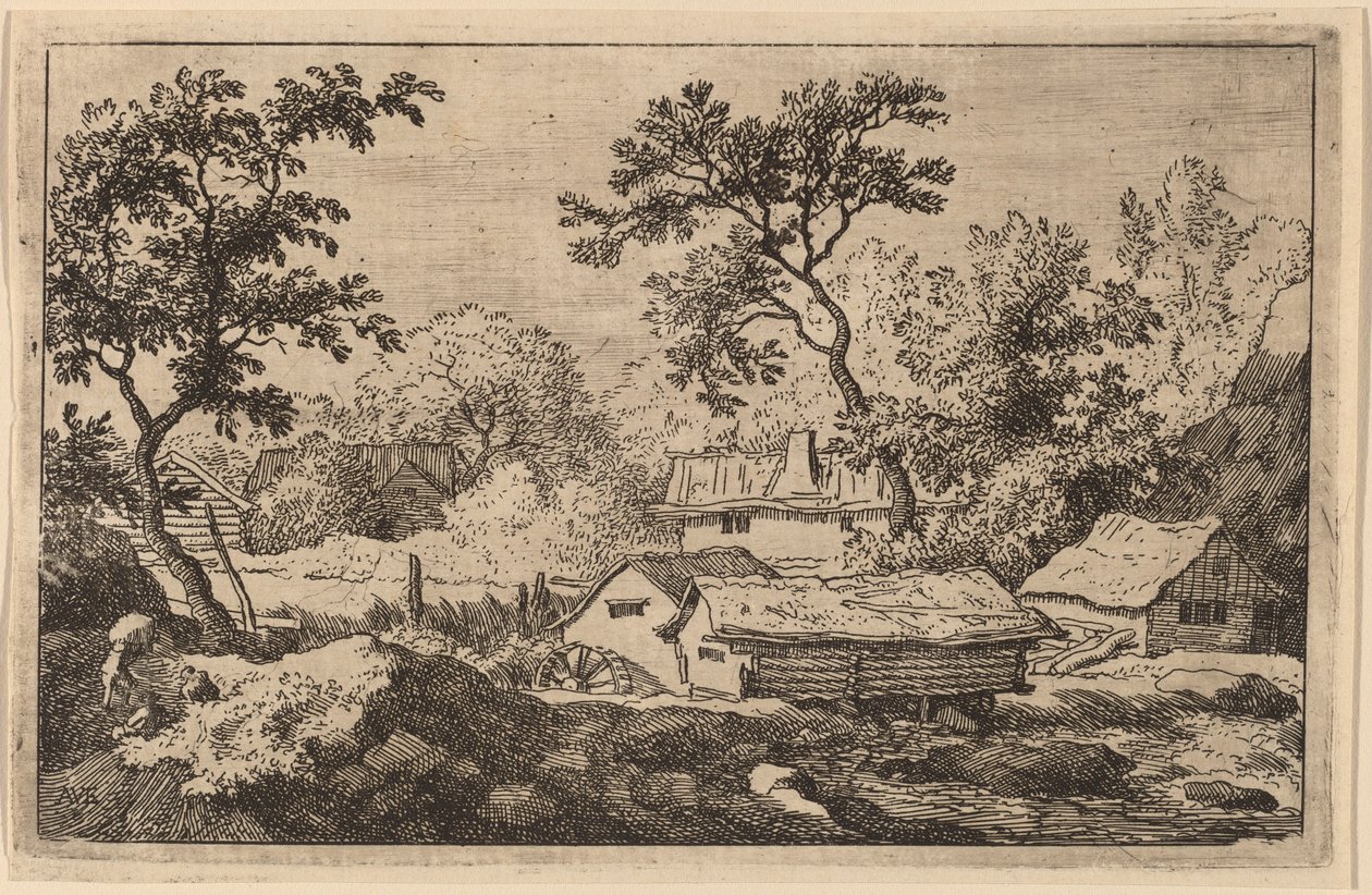 Mølle under et vandfald af Allart van Everdingen