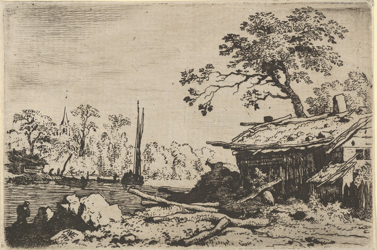 Den ruinøse hytte, 1600-tallet. af Allart van Everdingen
