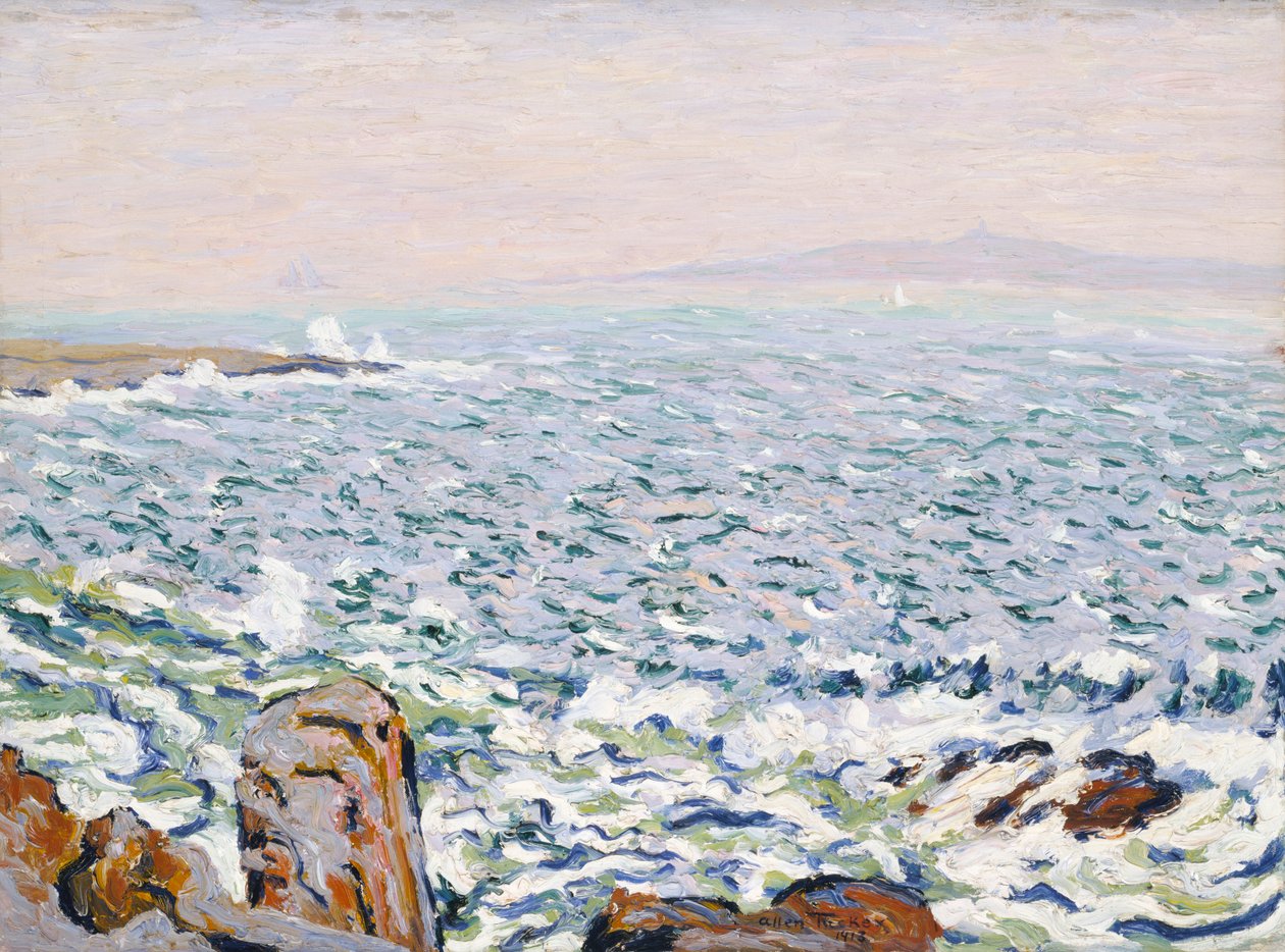 Surf Breaking, Cranberry Island, 1913. af Allen Tucker
