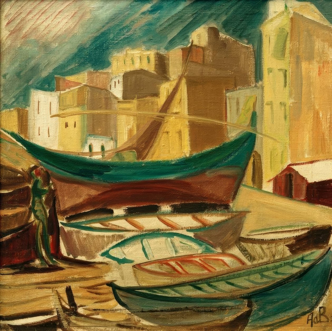 Skibe i havnen i Tarragona af Alma Del Banco