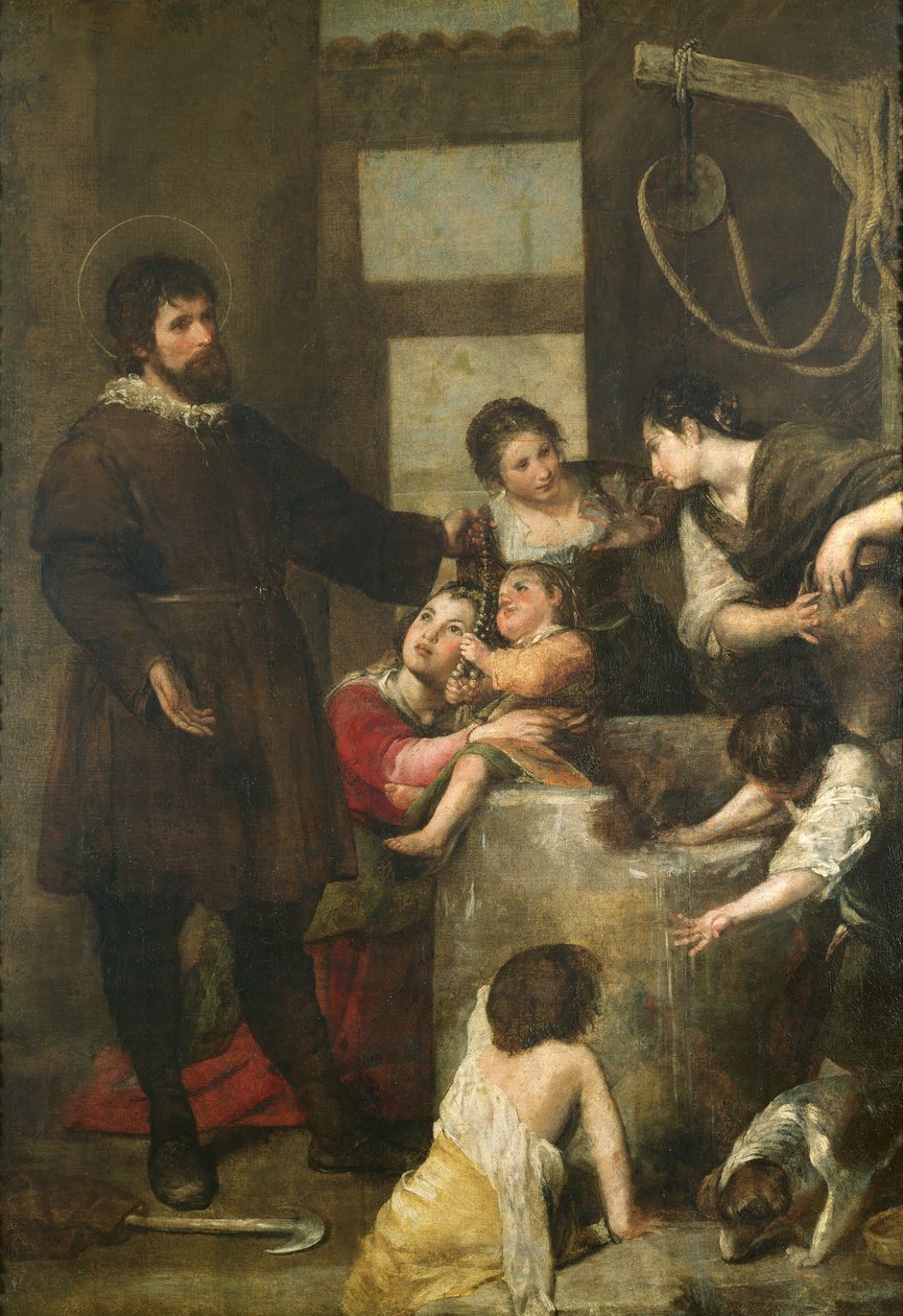 Sankt Isidore redder et barn, der var faldet i en brønd, 1646-48 af Alonso Cano
