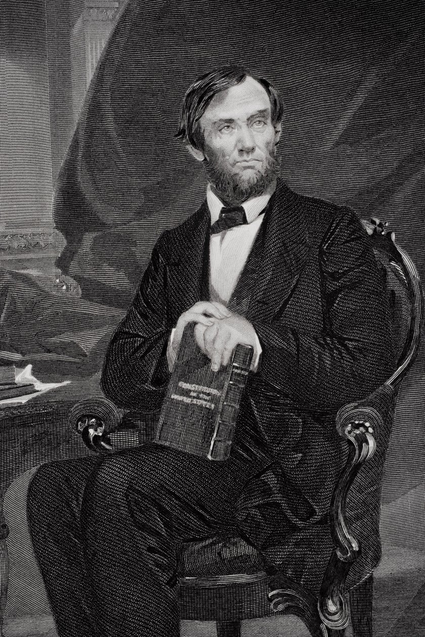 Portræt af Abraham Lincoln (1809-65) (detalje af 254645) af Alonzo Chappel