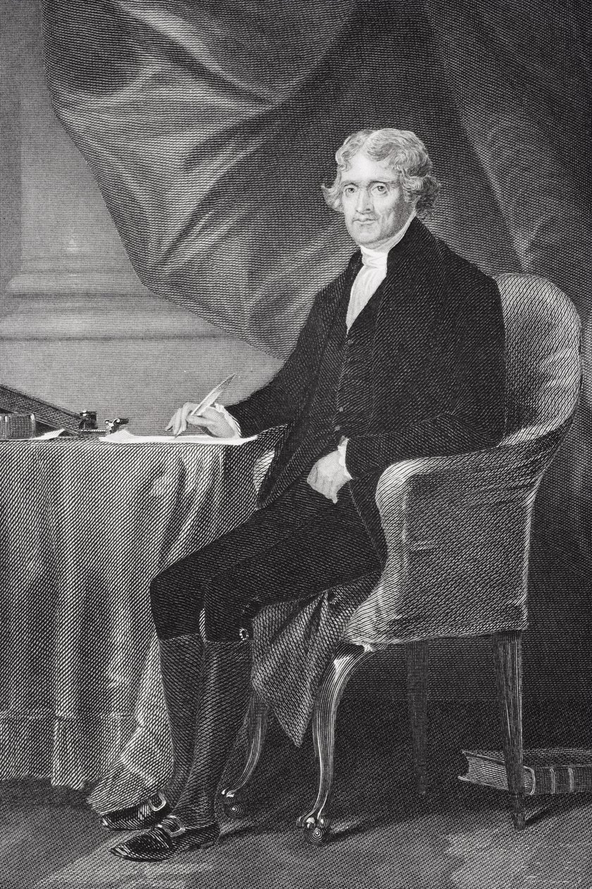 Portræt af Thomas Jefferson (1743-1826) (se 254738 for detaljer) af Alonzo Chappel