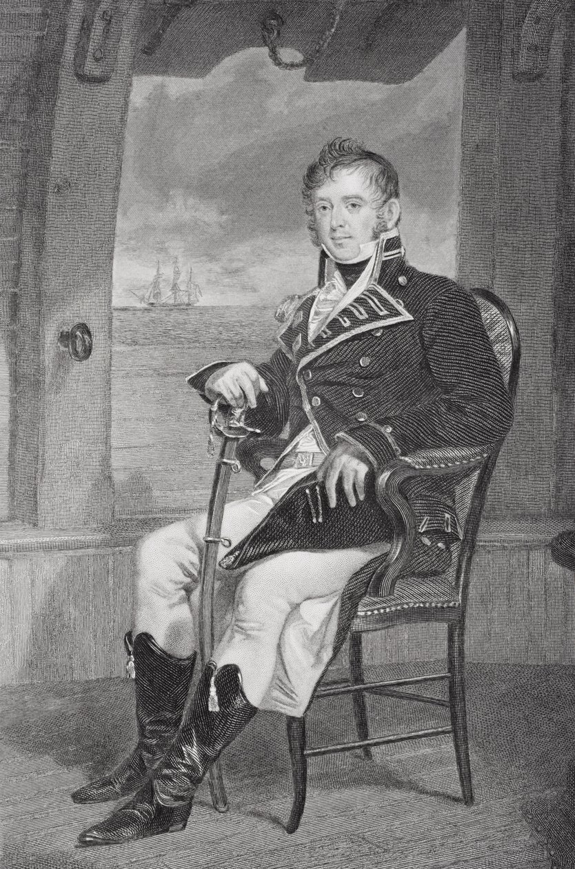 Portræt af James Lawrence (1781-1813) (litho) af Alonzo Chappel