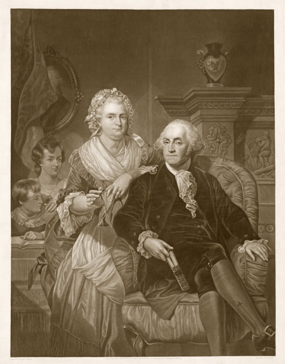 Washington at Home, pub. 1867 af Alonzo Chappel