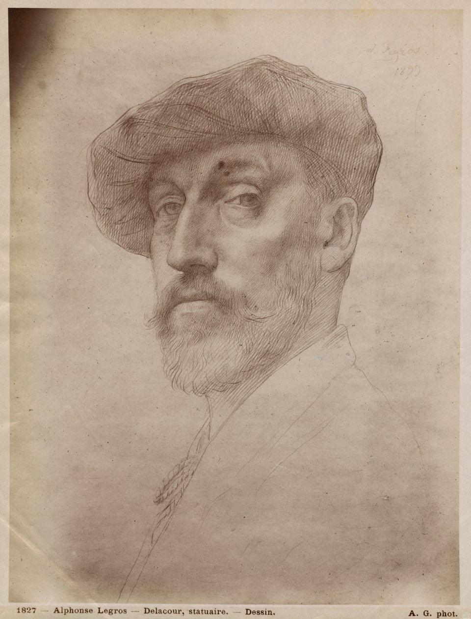 Clovis Delacoux, billedhugger, 1899 (sølvspids på pap) af Alphonse Legros