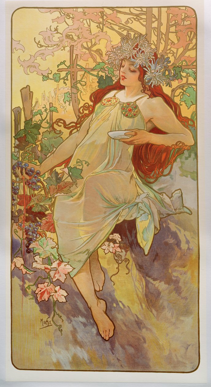 Årstiderne: Efterår, 1896 af Alphonse Mucha