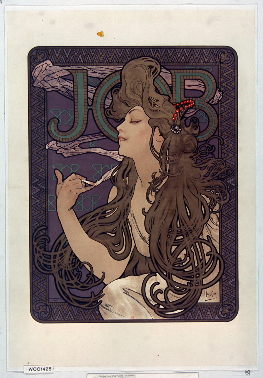 Annonce for jobcigaretter af Alphonse Mucha