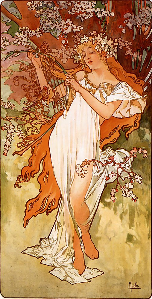 Forår af Alphonse Mucha