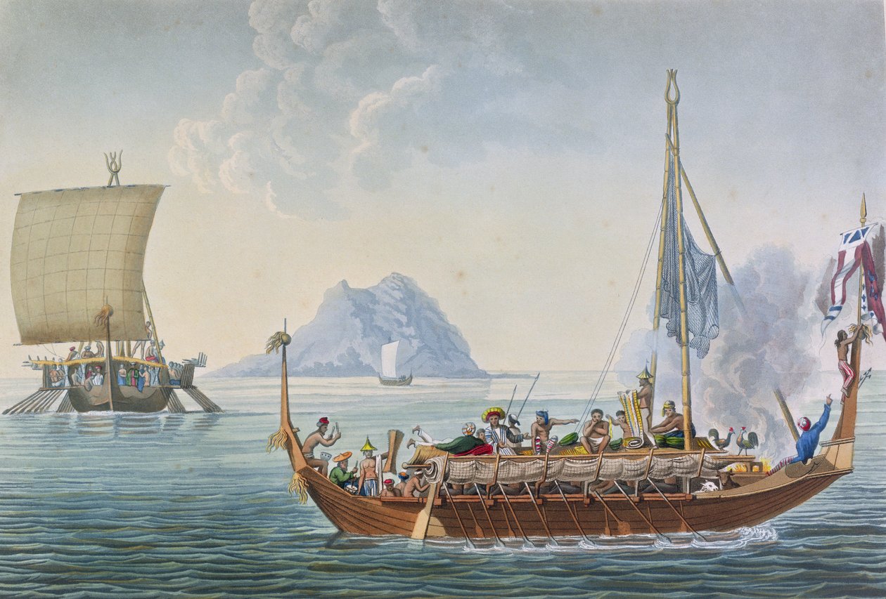 Udsigt over Corocores på øen Guebe, fra øen Pisang, fra 