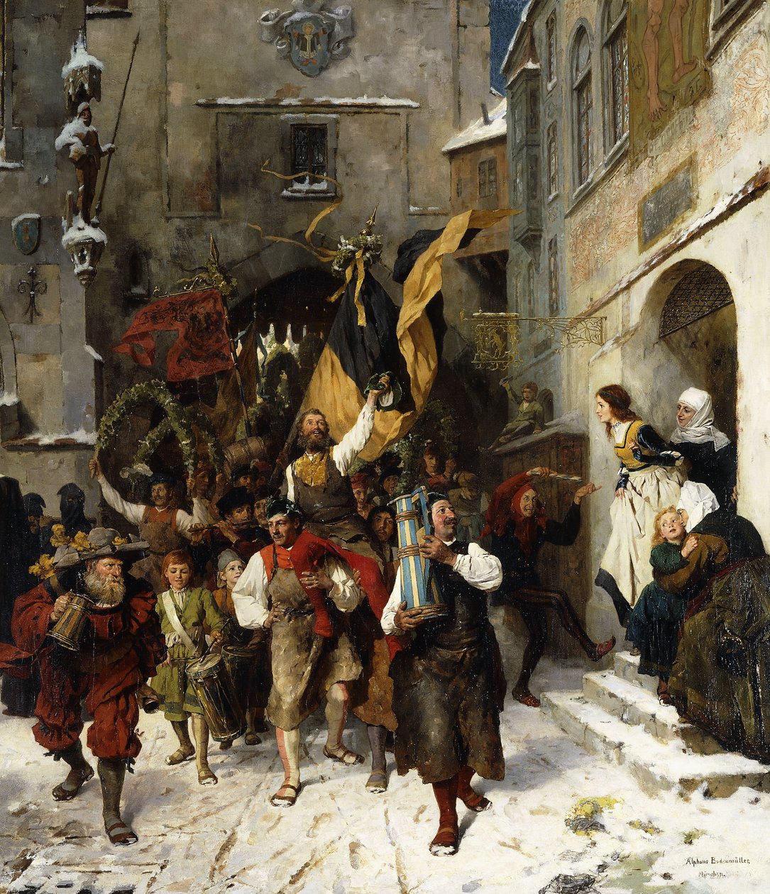Den første bødkerdans; Den første Schäfflertanz af Alphonse Bodenmuller