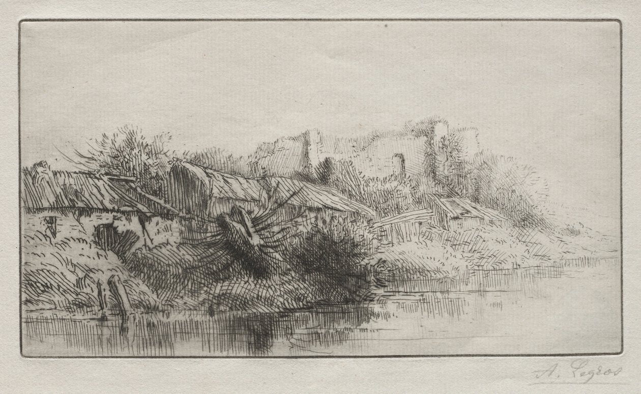 Forladt landsby. af Alphonse Legros