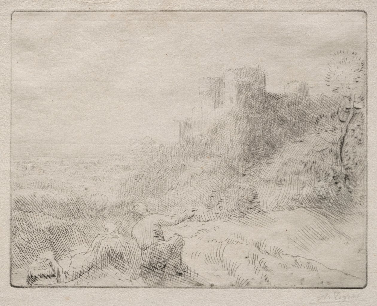 Et gammelt slot. af Alphonse Legros