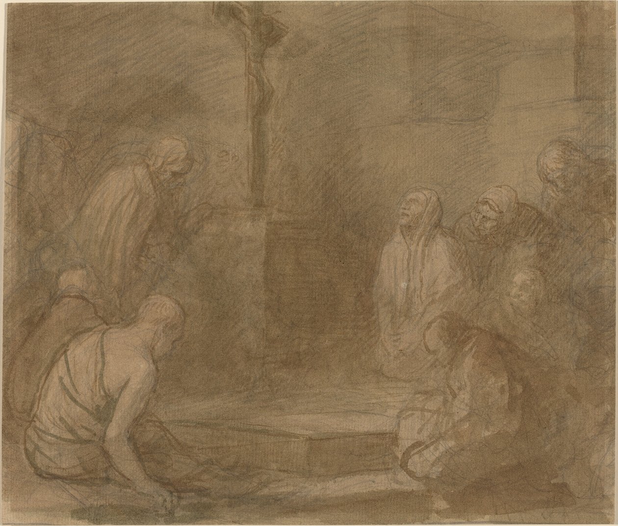 Ved foden af korset. af Alphonse Legros