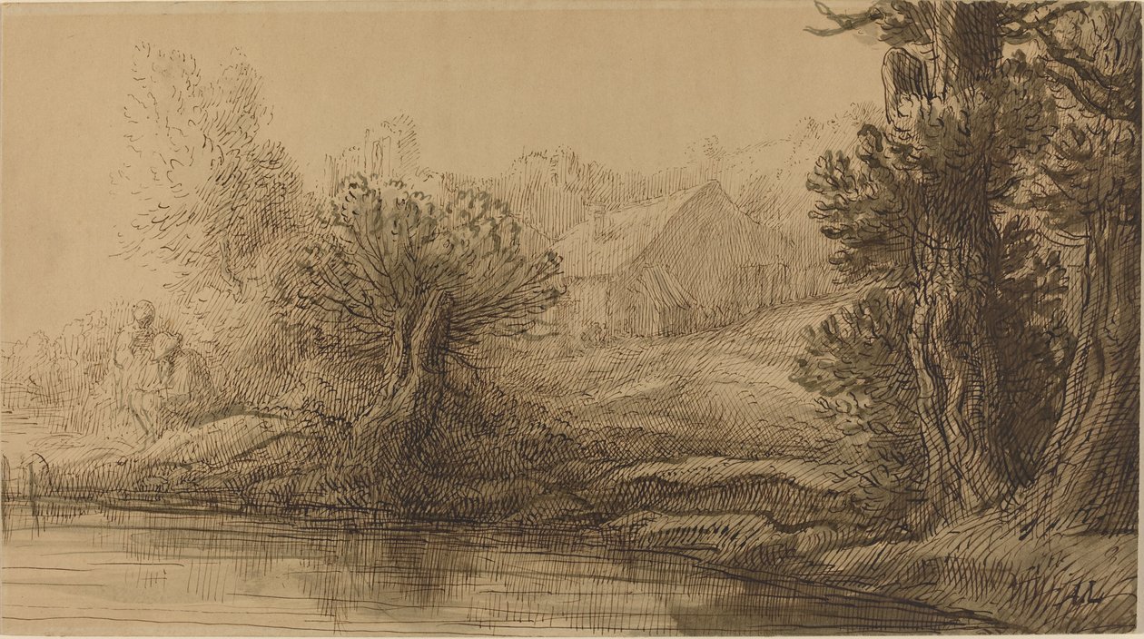 Bank af en flod af Alphonse Legros