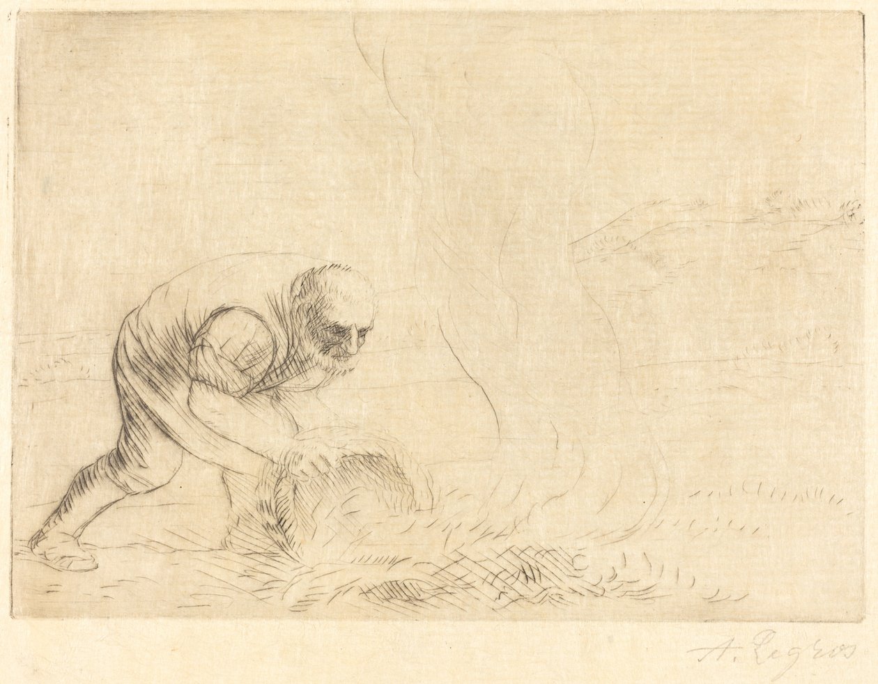Brændende Græs af Alphonse Legros