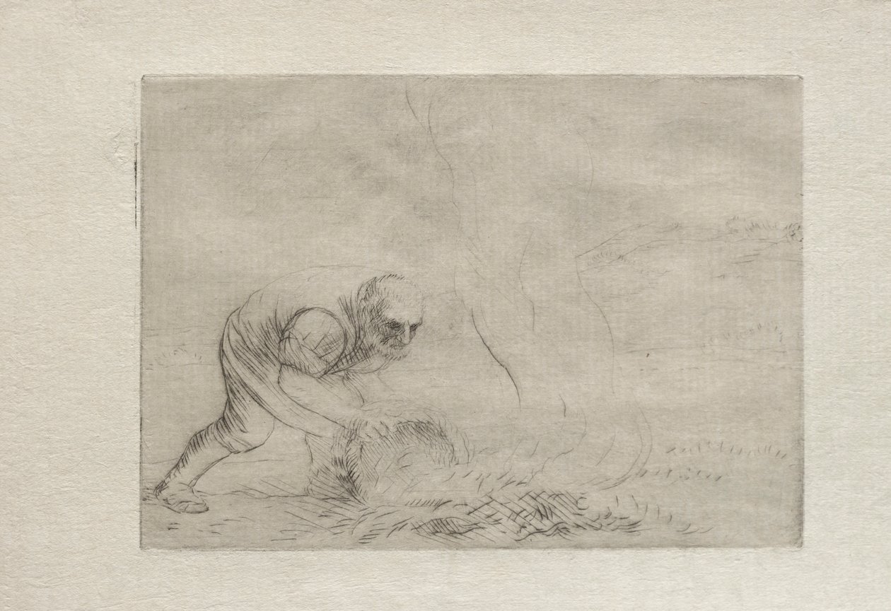 Afbrænding af græsset. af Alphonse Legros