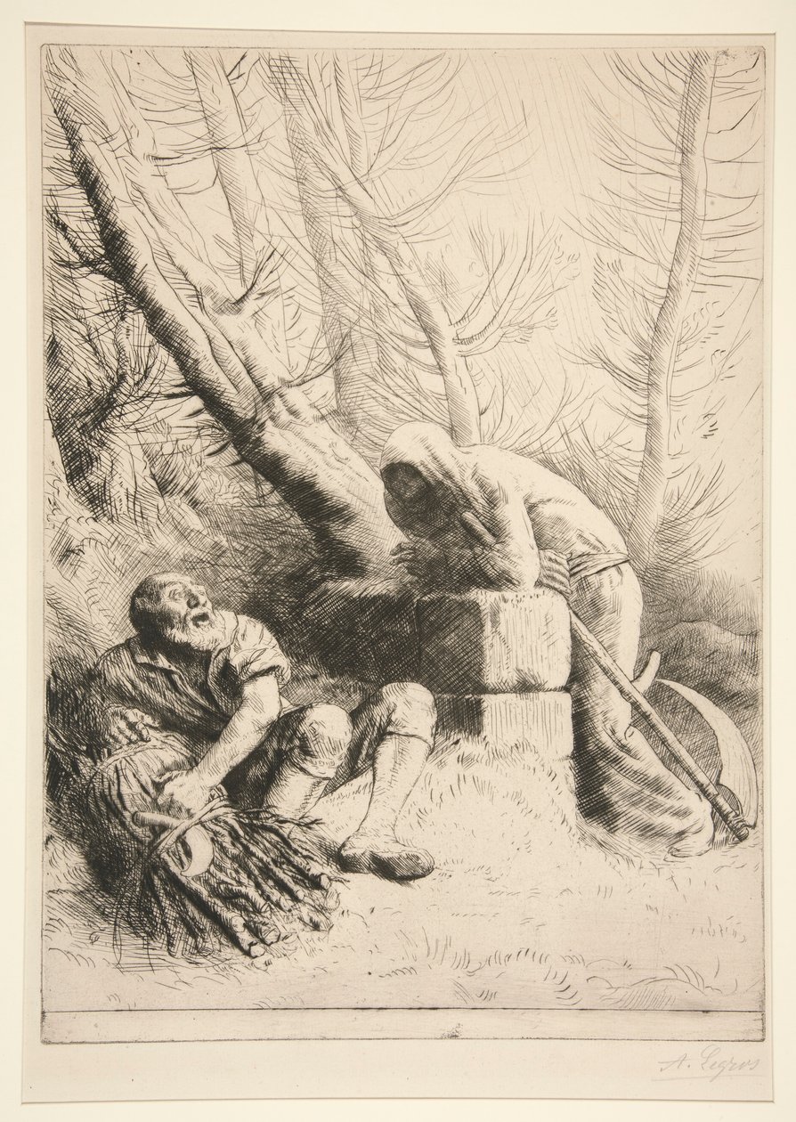 Døden og Skovhuggeren af Alphonse Legros