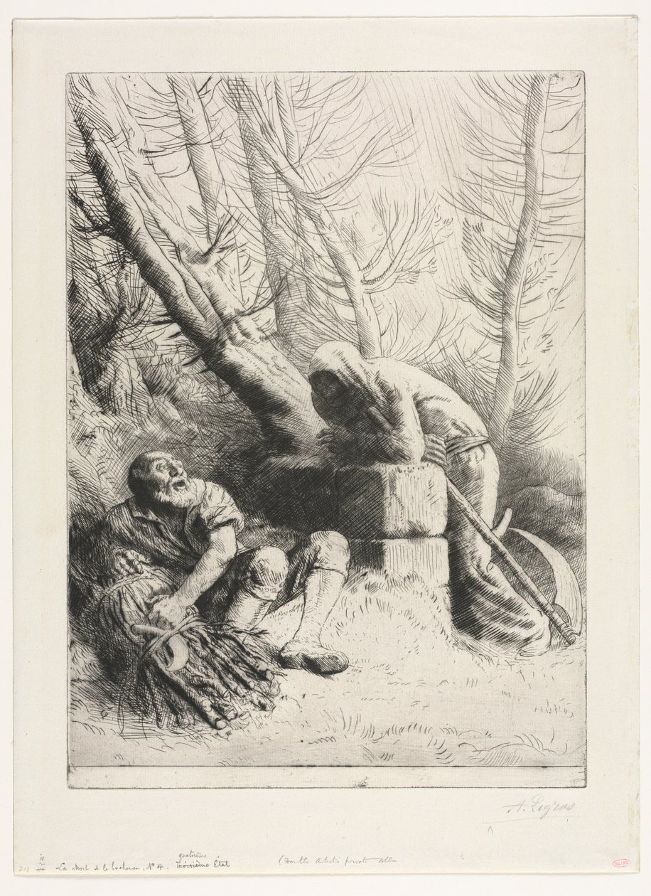 Døden og skovhuggeren, 1881. af Alphonse Legros
