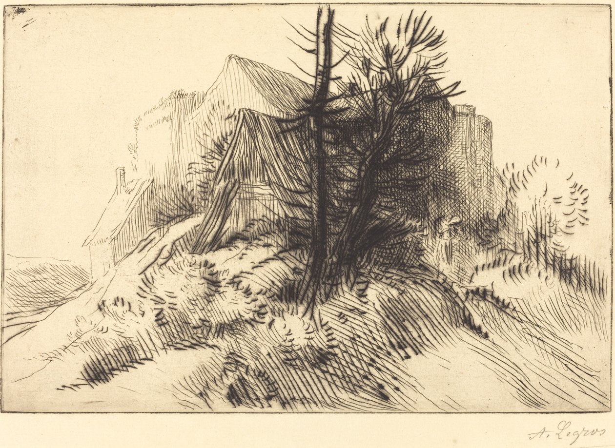 Gård om vinteren En bondegård om vinteren. af Alphonse Legros