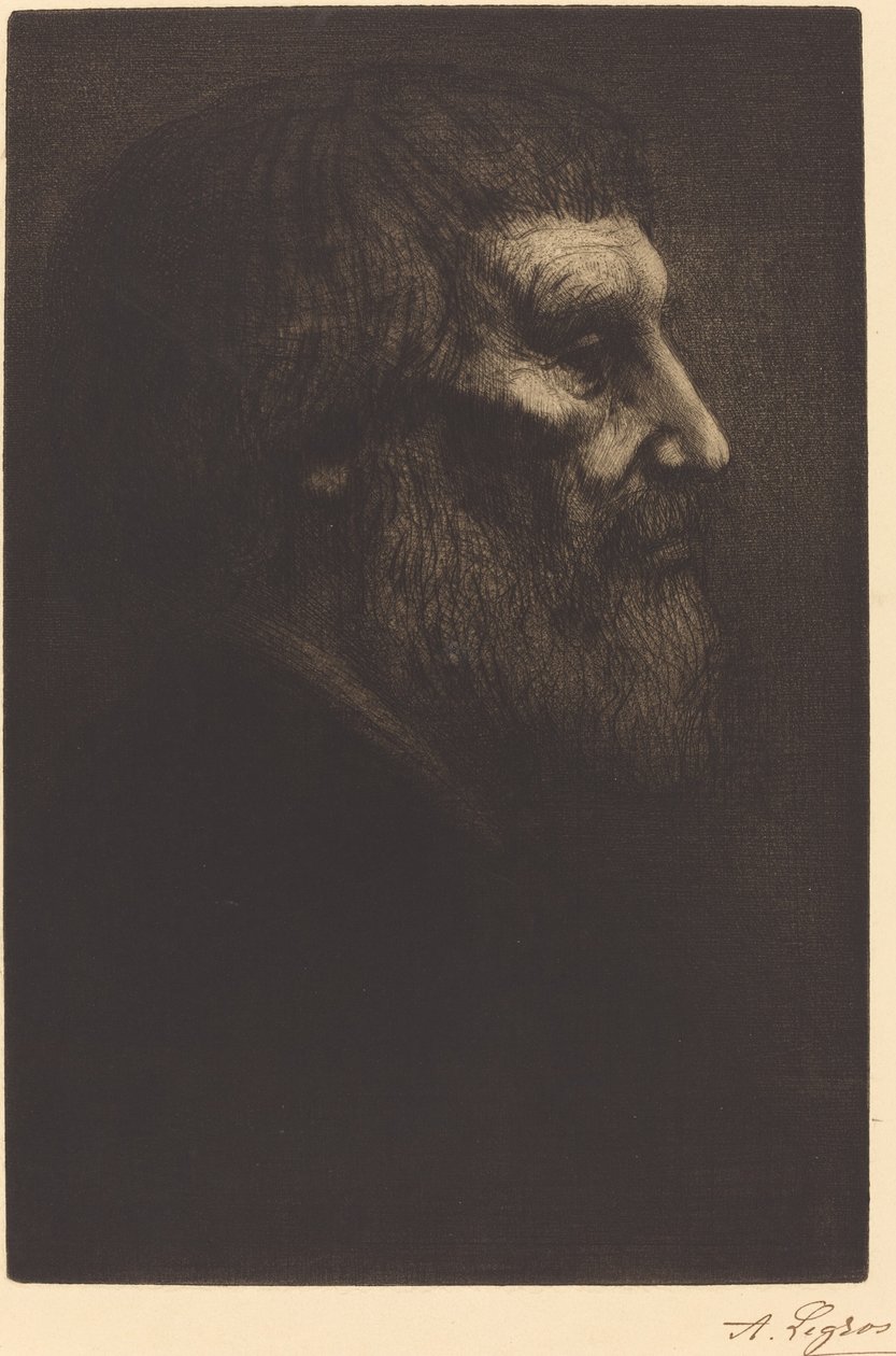 Leder af en tigger (Tete de mendiant) af Alphonse Legros