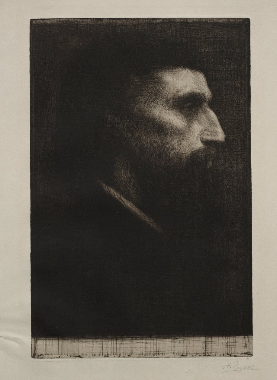Hoved af en mand af Alphonse Legros