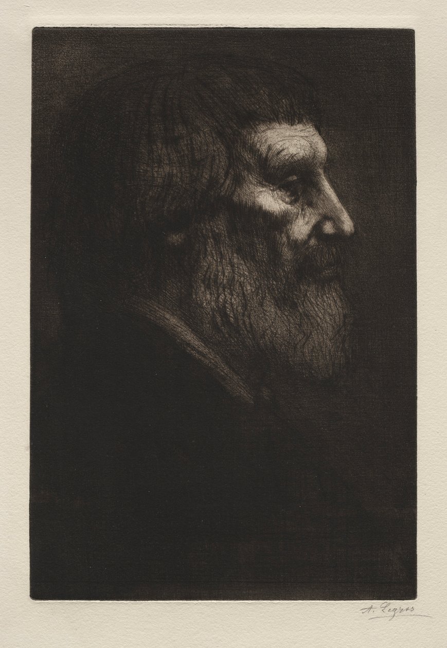 Hoved af en mand. af Alphonse Legros