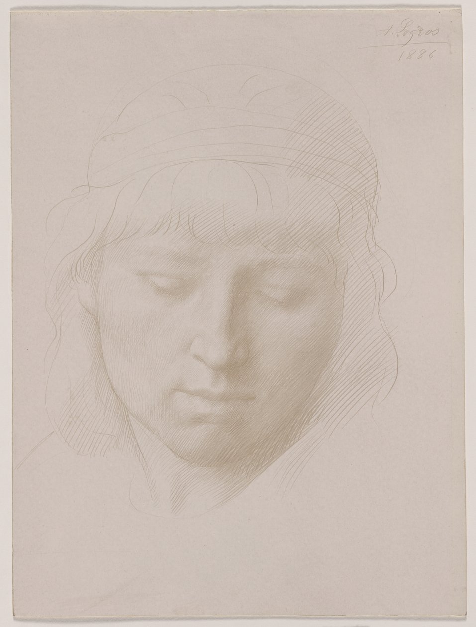 Hoved af en mand, 1886. af Alphonse Legros