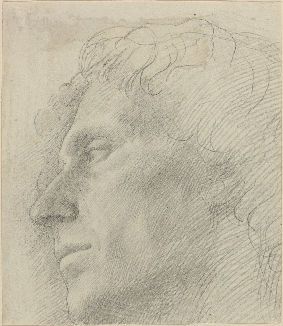 Leder af en mand mod venstre. af Alphonse Legros