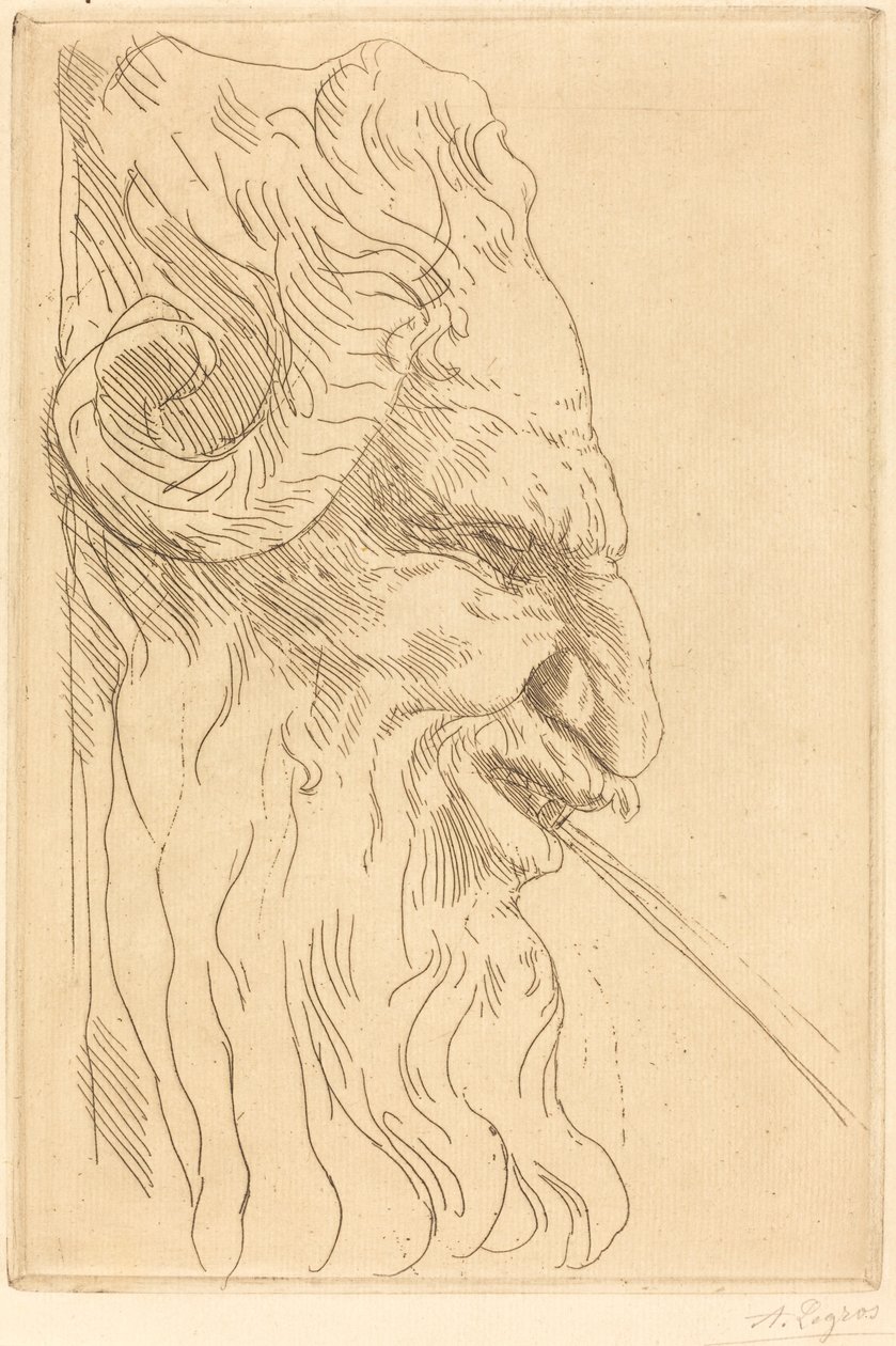 Head of a Satyr (Tete de satyre) af Alphonse Legros