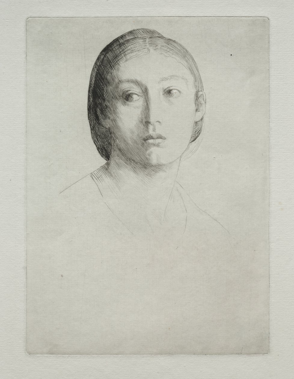 Hoved af en ung pige af Alphonse Legros