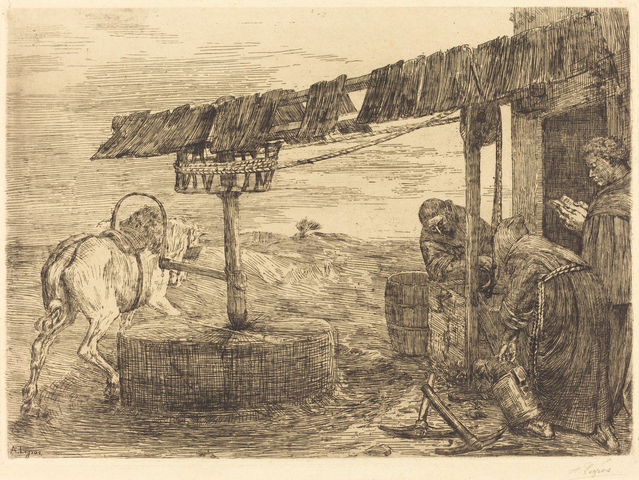 Hestedrevet mølle (Le manege) af Alphonse Legros
