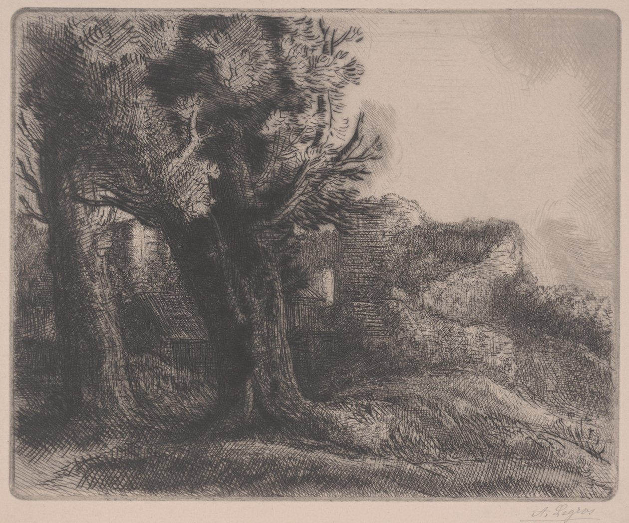 In the Ruins, mid 19th-early 20th centurydani af Alphonse Legros